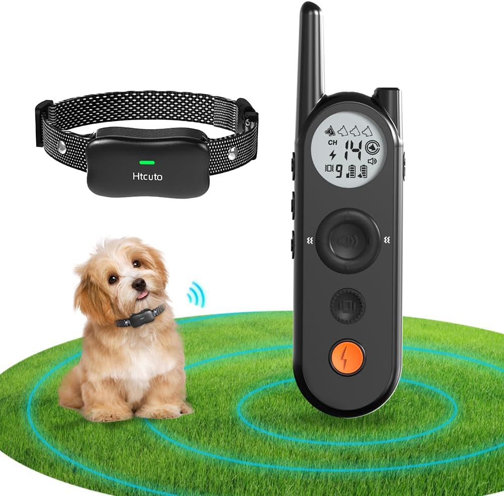 Wireless Dog Fence with 3500FT Range – 6100FT Remote Training Collar, Rechargeable & Waterproof, Vibrate/Beep/Shock Modes for All Dogs, IPX7 Waterproof