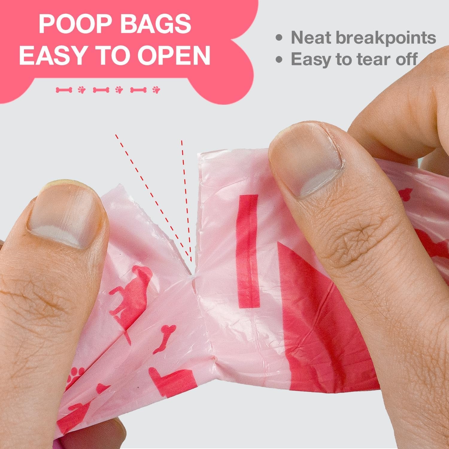 Leak-Proof Dog Poop Bags with Dispenser - Thick Waste Bags for Dogs, Unscented & Extra Strong