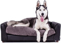 Keet Fluffy Deluxe Dog Bed Sofa – Stylish Dark-Colored Sofa Bed, Comfortable and Cozy Design for Small Dogs