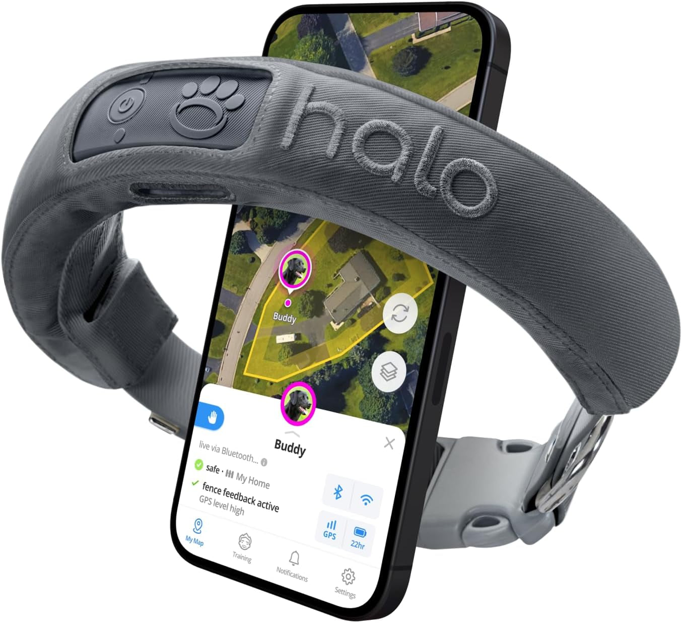 Halo Collar 3 – Wireless GPS Dog Fence & Training Collar with Real-Time Tracking, Waterproof and GPS-Enabled