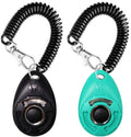 OYEFLY Dog Training Clicker 2-Pack: With Wrist Strap, Lightweight, Blue and White