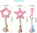 Teething Puppy Toys 5-Pack - Pink Crinkle & Chew Toys for Small Breeds