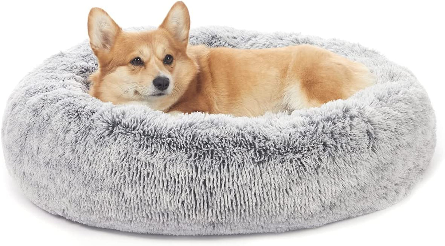 Calming Donut Dog Bed, 36" - Fluffy, Anti-Anxiety, Washable for Large Dogs - Various Colors & Sizes