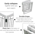 Freestanding Foldable Dog Gate - Extra Wide 3 Panel Wooden Pet Gate for Indoor Use, Tall Puppy Barrier for Doorways & Stairs
