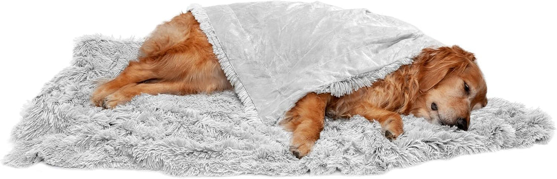 Waterproof Throw Blanket for Dogs - Extra Large Plush Faux Fur & Velvet Dog Blanket, Washable & Calming