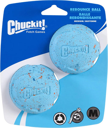 Chuckit! Medium Rebounce Ball: 2.5 Inch, 2-Pack, Durable, For Active Dogs, Blues & Purples