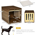 Pawhut Furniture Style Brown Indoor Dog Crate End Table with Removable Door, Foam Cushion, and Safety Lock 