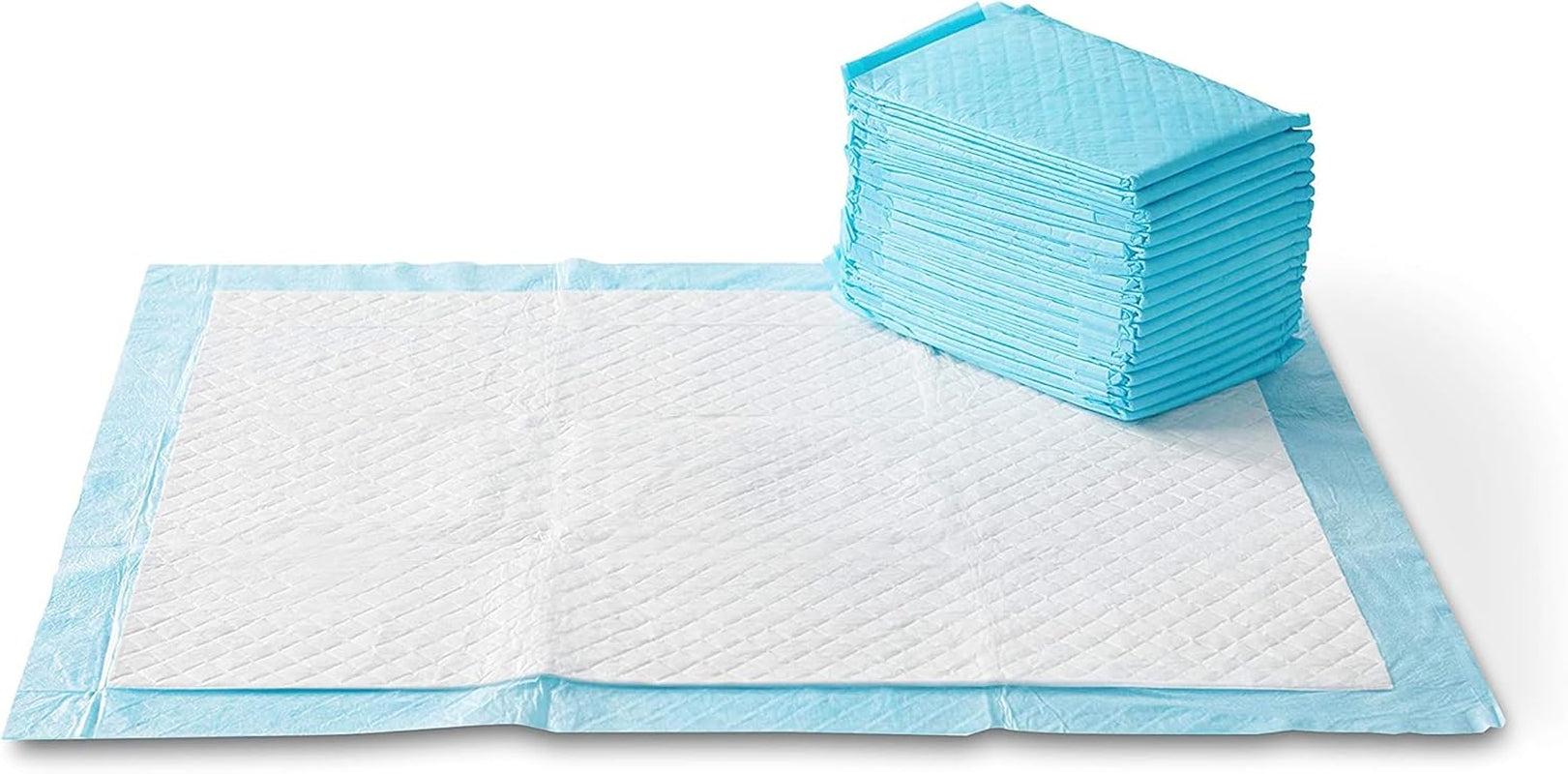 Leak-Proof Puppy Pee Pads with 5-Layer Quick-Dry Surface – Standard Absorbency Potty Training Pads, Various Quantities in Blue & White