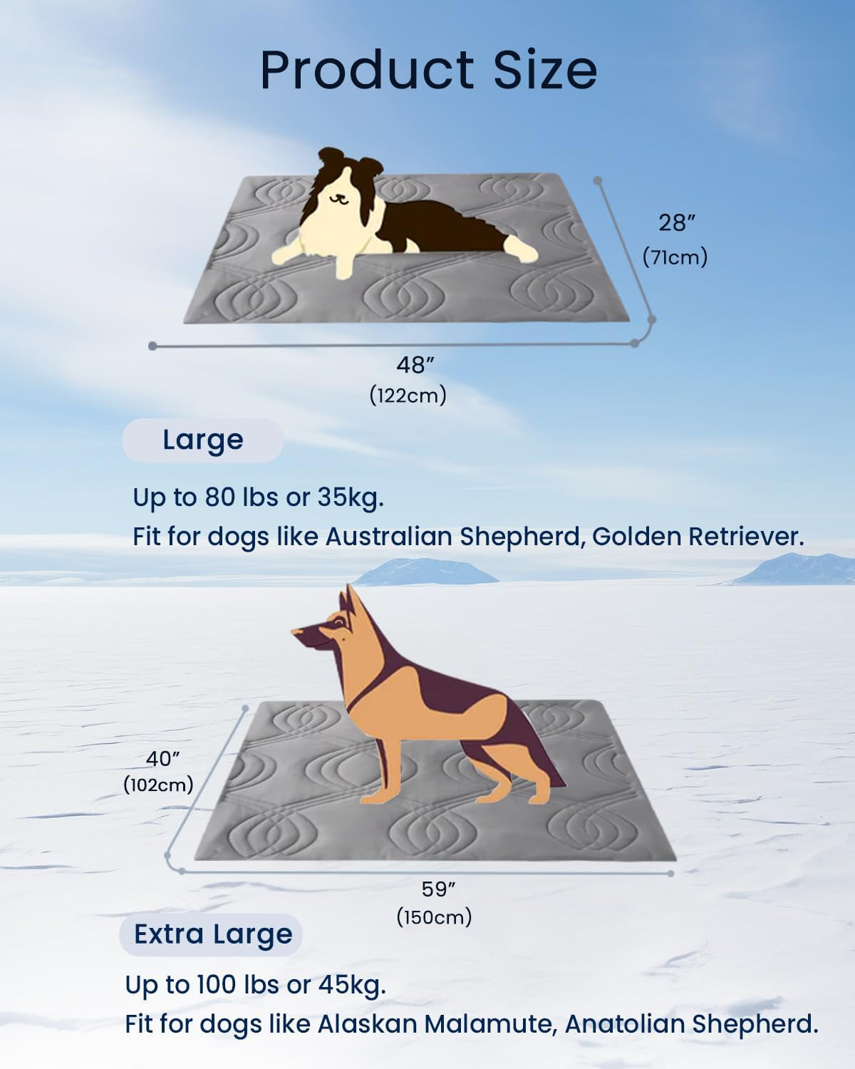 Large Dog Cooling Mat - Reversible Silicone Pet Cooling Pad, Durable & Washable, Ideal for Hot & Cold Use