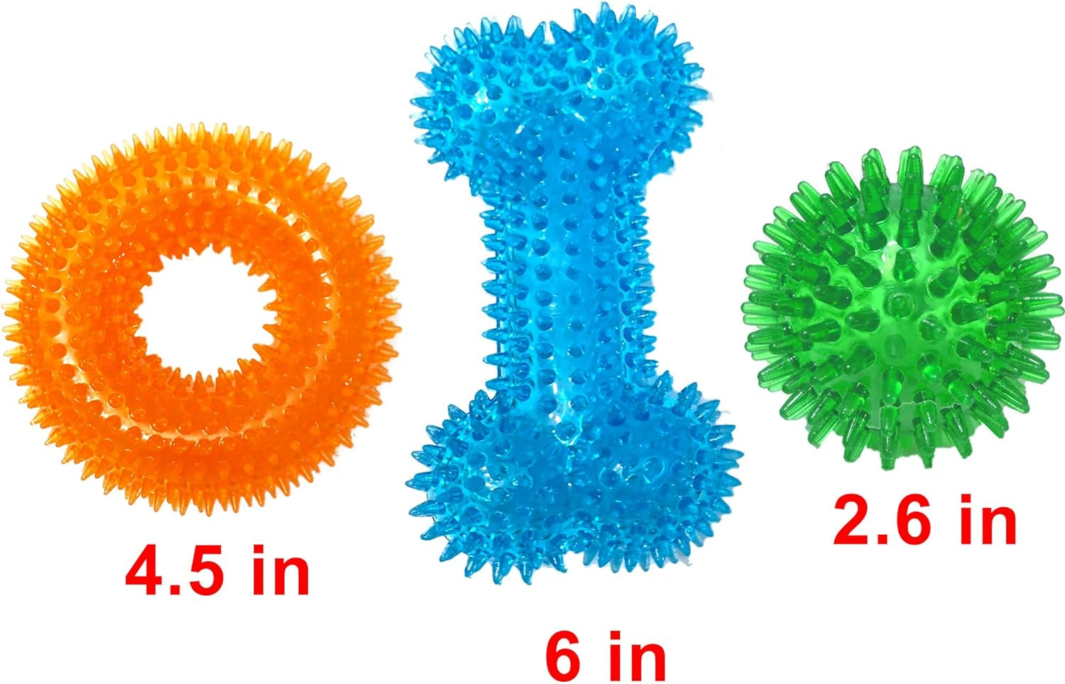 Non-Toxic Squeaky Toys Set for Dogs, TPR Rubber, Fetch & Teething Toys for Small to Medium Dogs