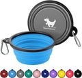 2-Pack Collapsible Dog Bowls with Carabiners: Portable, BPA-Free for Travel & Outdoor Activities