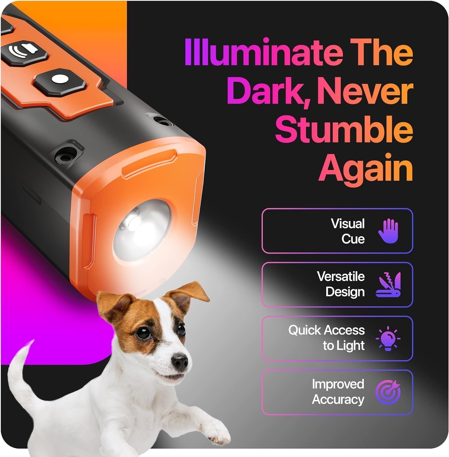 NPS Sonic Bark Deterrent Device: 50Ft Range, 3 Emitters, Rechargeable, Indoor & Outdoor