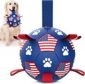 Dog Soccer Ball with Tug Straps, Interactive, Water Toy for Small & Medium Dogs - 6