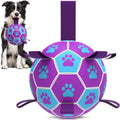 Dog Soccer Ball with Tug Straps, Interactive, Water Toy for Small & Medium Dogs - 6