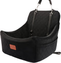 Dog Car Seat - Detachable & Washable Pet Travel Bed with Adjustable Straps, Easy to Install with 3 Seat Belts