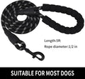 5 to 6FT Strong Dog Leash with Reflective Rope & Soft Padded Handle - Tangle-Free Metal Buckle, Perfect for Night Walking All Dog Sizes