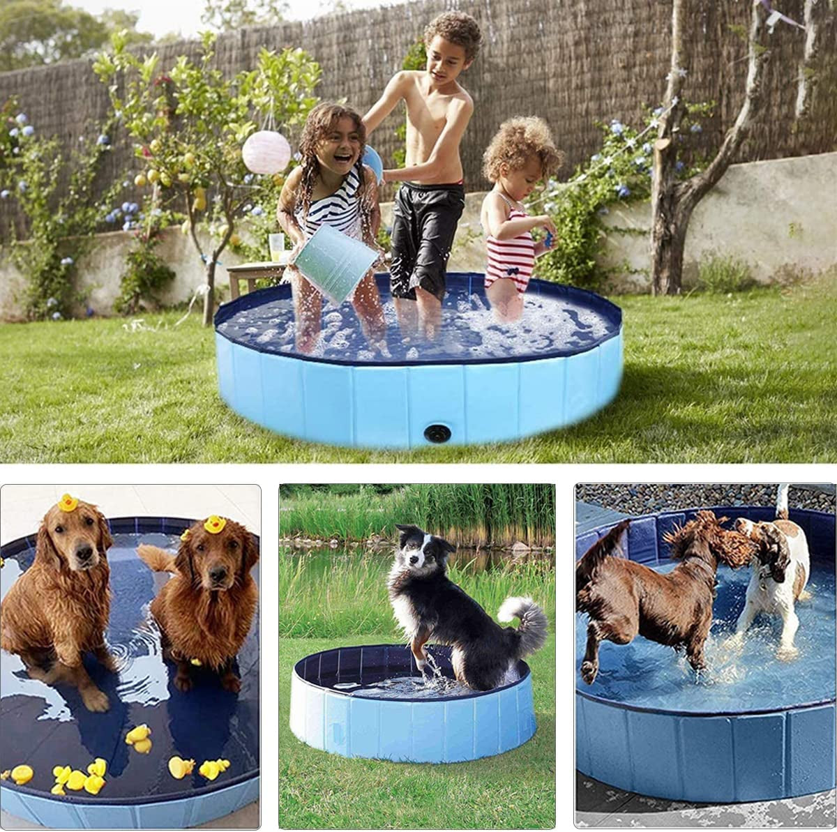 Portable Foldable Dog Pool, PVC, Suitable for Indoor & Outdoor Use, 32"x8"