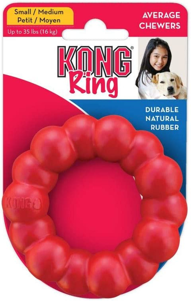 KONG Natural Rubber Ring Chew Toy - Supports Healthy Chewing and Dental Health, Perfect for Small/Medium Dogs