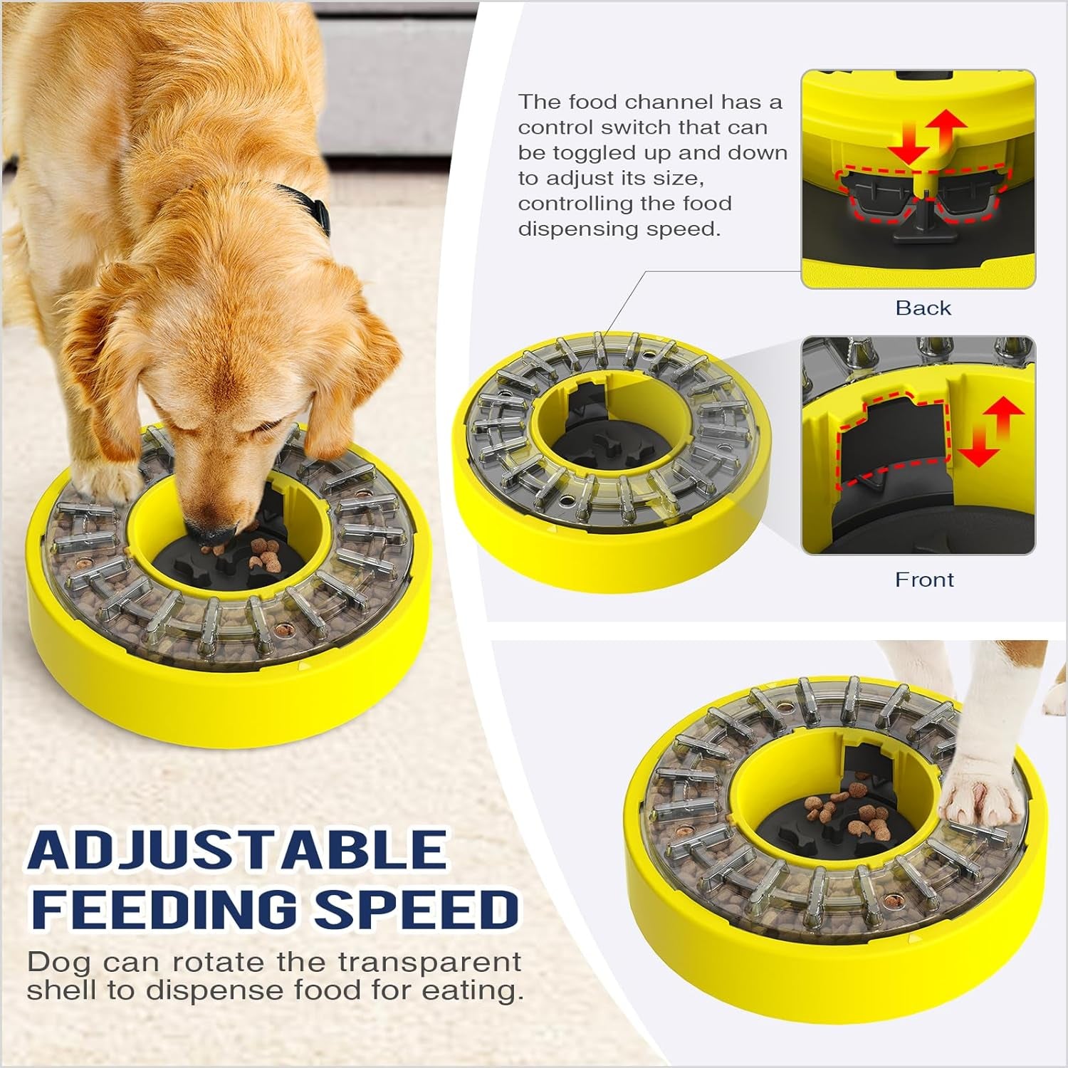 KADTC Slow Feeder Dog Puzzle - Treat Dispensing Maze Bowl for All Dog Sizes, Interactive