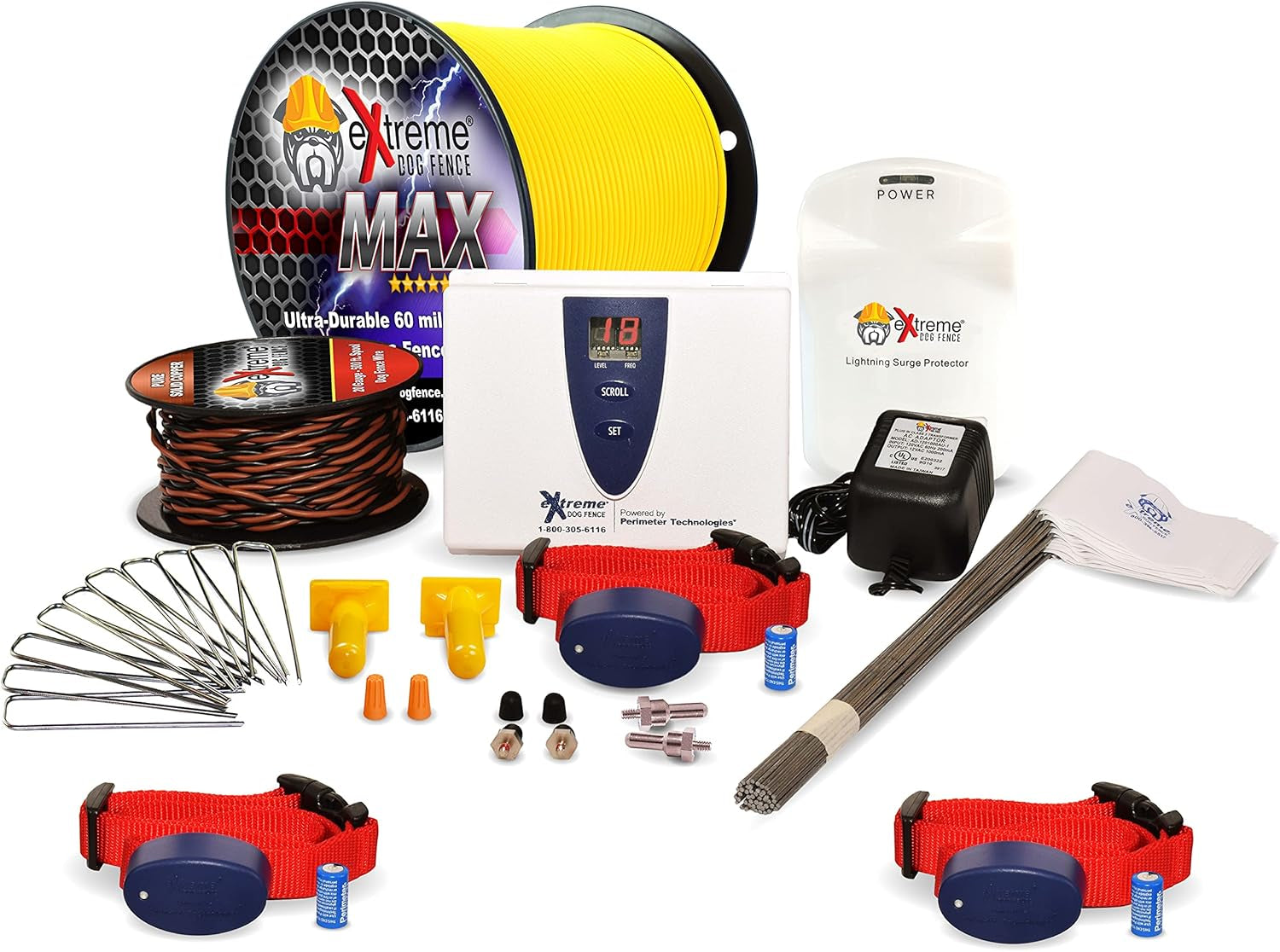 Extreme Dog Fence - Max Grade Electric Dog Fence, 2 Dog Kit with 1500 Ft Heavy-Duty Wire for Superior Performance & Durability
