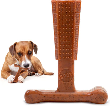 SPOT Bam-Bones Plus T-Bone for Dogs Under 60Lbs: Durable, Non-Splintering Chew Toy, Beef Flavor