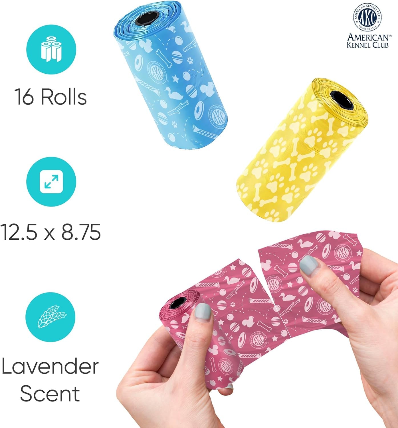 Leak-Proof Dog Poop Bags - Refill Rolls with Lavender Scented Bags, Strong & Durable Pet Waste Bags with Toy Print