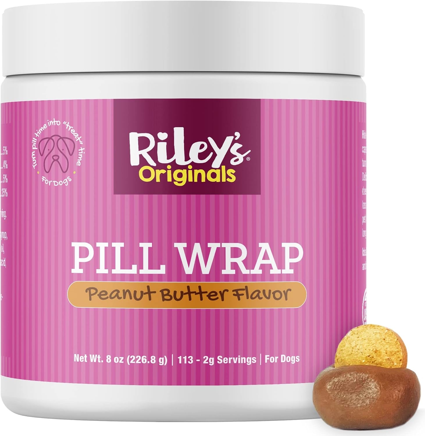 Riley's Cheese & Bacon Flavored Pill Wrap for Dogs - Pill Paste for Easy Medication Concealing