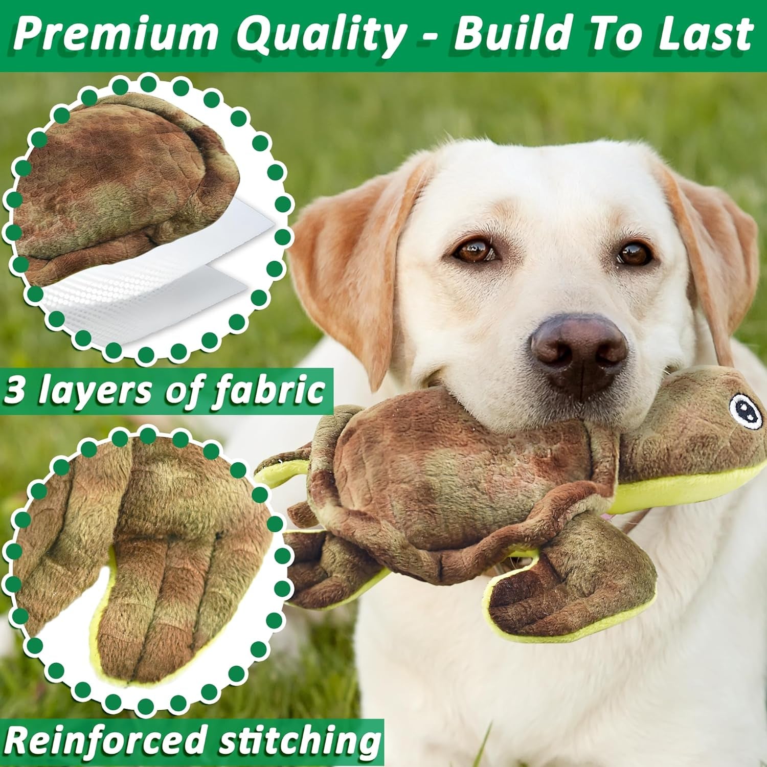 Tough Plush Squeaky Dog Toys – 5-Pack Woodland Series Durable Chew Toys for All Dogs, Assorted Squeaky Stuffed Animals