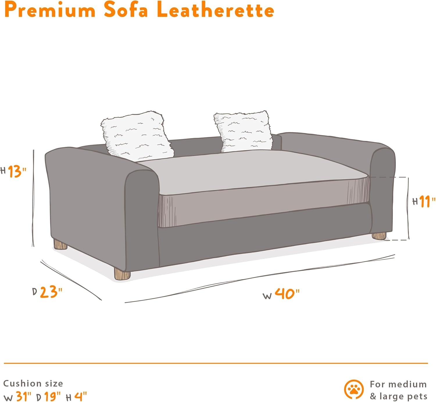 Premium Leatherette Pet Sofa – Various Colors, Comfortable and Stylish Dog Bed, Perfect for Home Furniture Integration