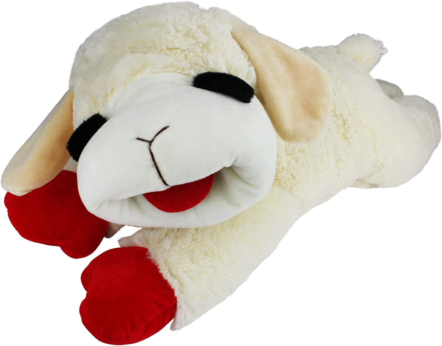 Multipet Plush Dog Toy, Lambchop, 10" Regular, White, Large