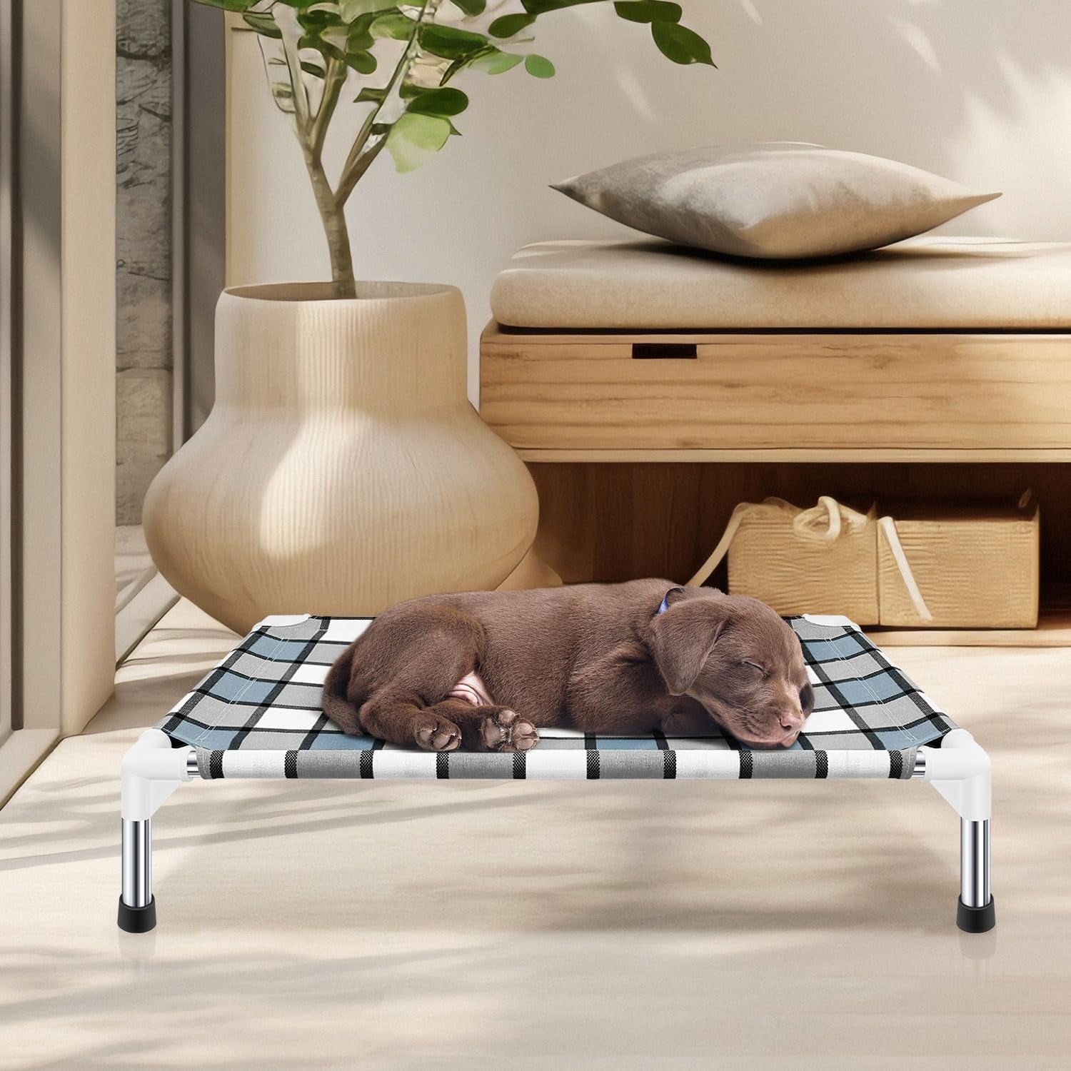 Elevated Taste Life Pet Bed, Raised Dog Cot for Small Pets - Comfort & Style