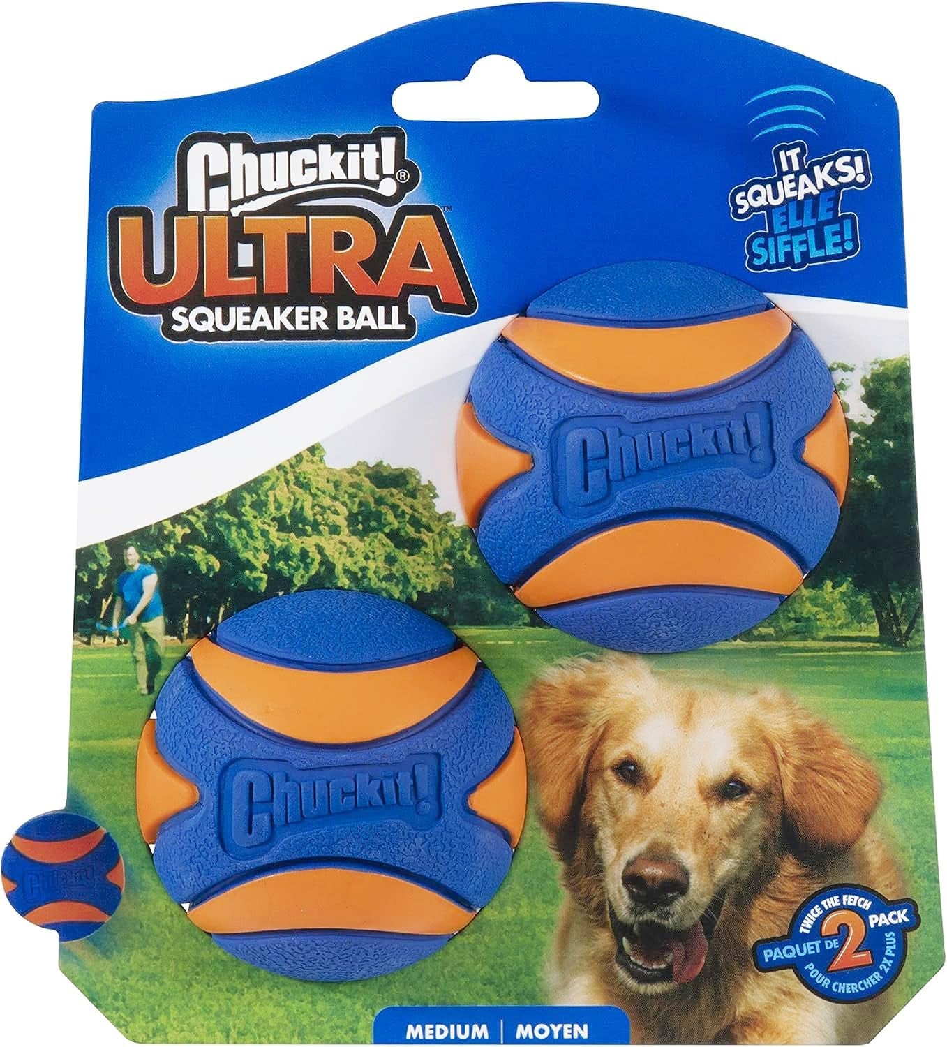 Chuckit! Ultra Ball Medium 8-Pack with Cleaning Bucket: Durable Dog Toy Set