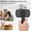 Self-Cleaning Slicker Brush for Dogs & Cats - Gentle Grooming Brush for Shedding & Deshedding, Black