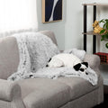 Furhaven Waterproof Plush Throw Blanket – Soft Calming Faux Fur & Velvet Washable Pet Blanket for Dogs, Mist Gray, Medium