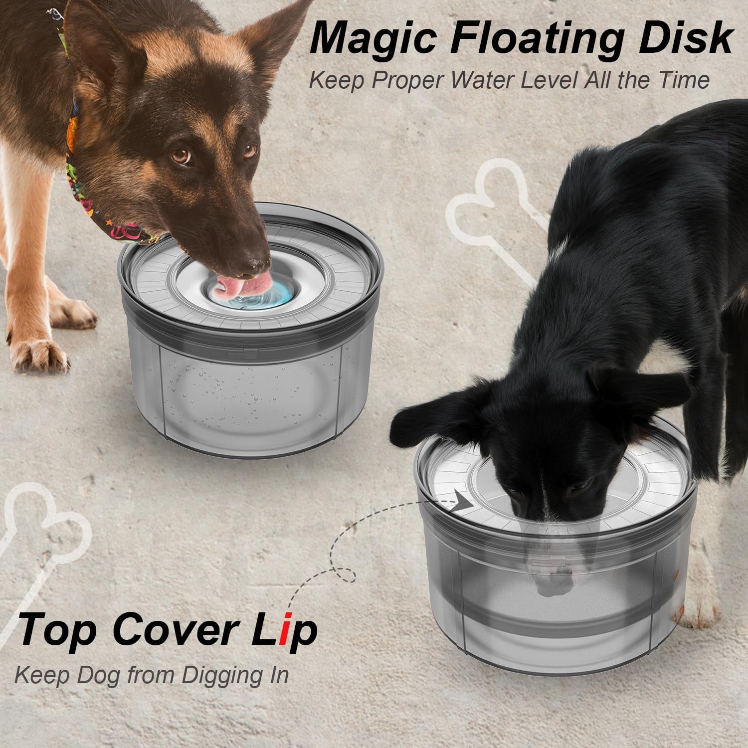 1-Gallon No Spill Dog Water Bowl - Large Capacity, BPA-Free, Anti-Splash with Non-Slip Base