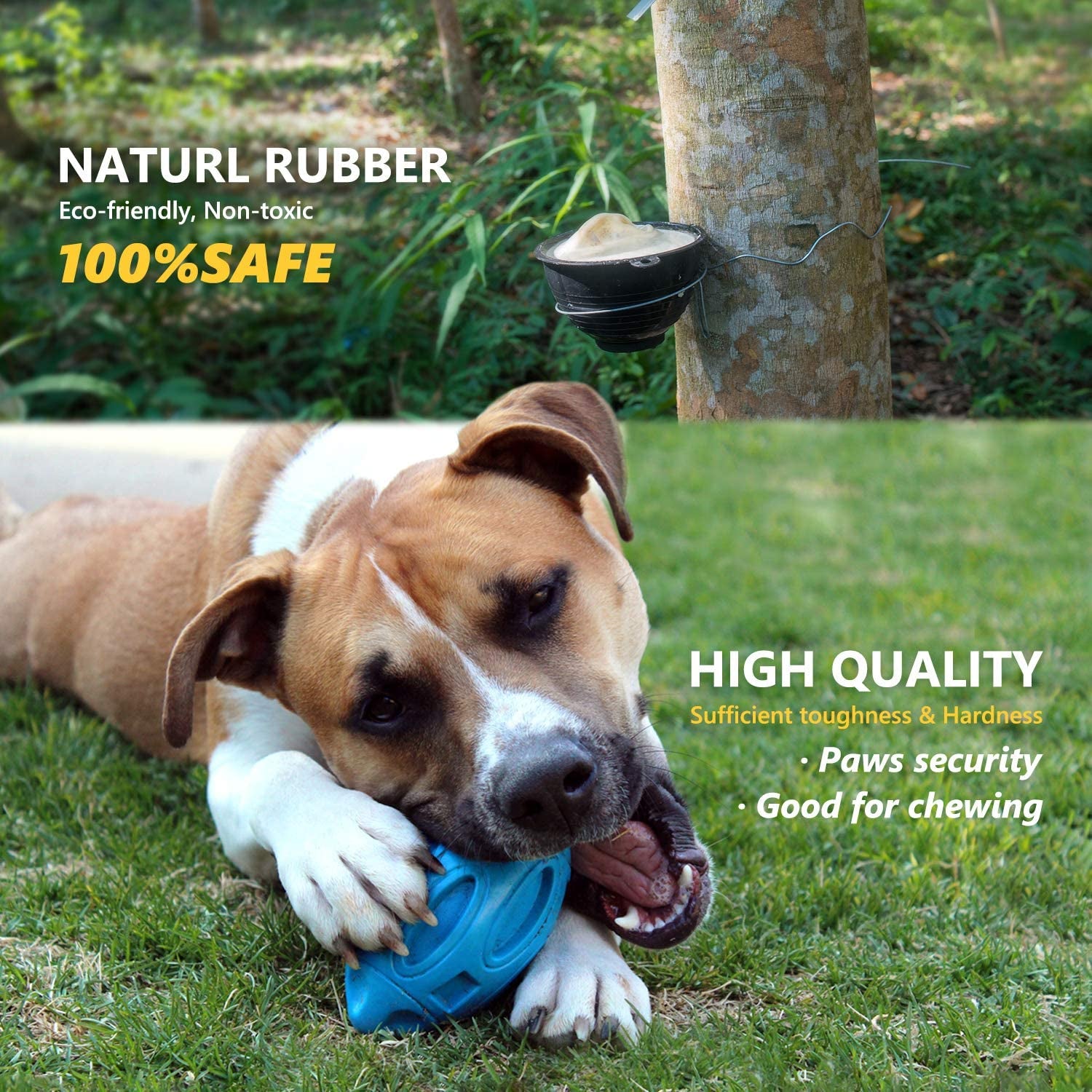 Squeaky Rubber Chew Ball for Aggressive Chewers - Durable and Almost Indestructible Pet Toy for Medium & Large Dogs