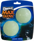 Chuckit! Max Glow Ball Dog Toy, Large - 3 Inch Diameter, for Dogs 60 to 100lbs