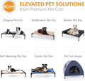 K&H Pet Products Bolster Dog Cot - Cooling, Elevated Bed with Removable Bolsters, Large 30